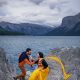 Banff elopement engagement session Lake Minnewanka wedding photographer